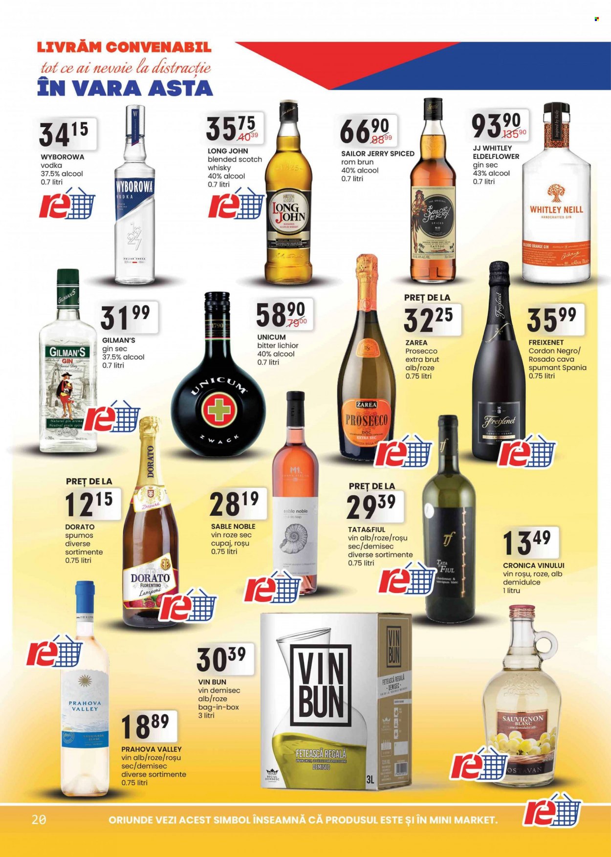 Cataloage remarkt - 23.06.2022 - 06.07.2022 - Produse în vânzare - alcool, proseco, vin alb, vin rose, Sauvignon Blanc, vin roşu, vin, gin, rom, Scotch Whisky, vodcă, whisky. Pagina 20.