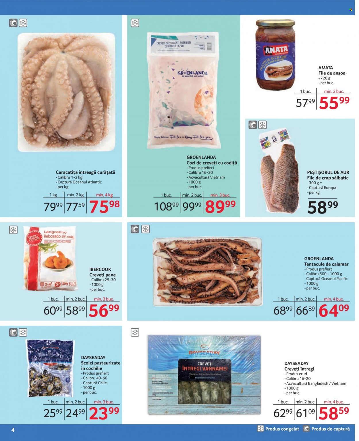 Cataloage Selgros - 02.01.2023 - 31.01.2023 - Produse în vânzare - caracatiţă, creveți, calamar, anșoa, file de anșoa. Pagina 4.