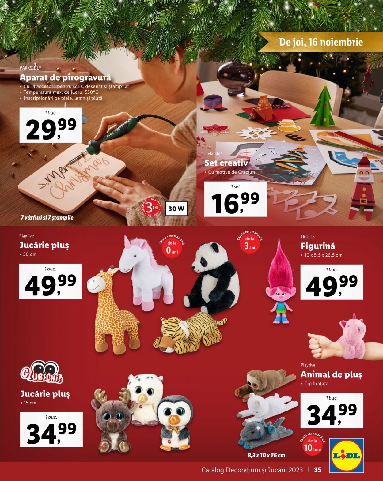 thumbnail - Cataloage Lidl - Produse în vânzare - set creatie, Trolls, ştampila, brăţară, jucărie, jucării, Parkside. Pagina 35.