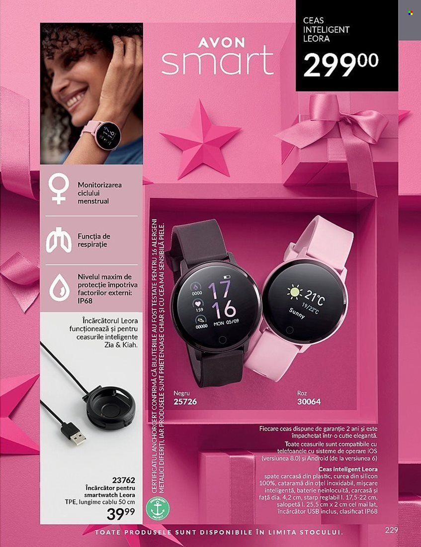 thumbnail - Cataloage Avon - 01.11.2023 - 30.11.2023 - Produse în vânzare - ceas, smartwatch, salopetă, curea. Pagina 229.