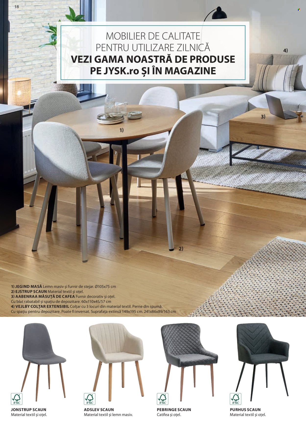 thumbnail - Cataloage JYSK - Produse în vânzare - masă, canapea, canapea extensibile, măsuță de cafea, scaun. Pagina 19.
