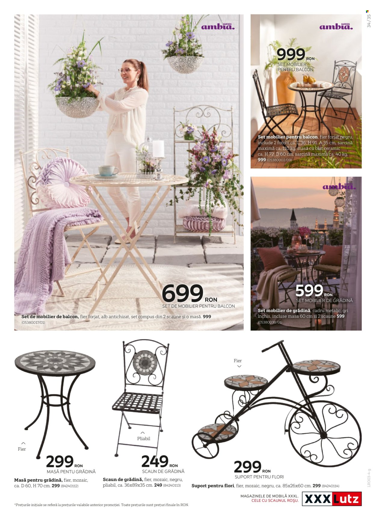 thumbnail - Cataloage XXXLutz - 21.03.2024 - 30.09.2024 - Produse în vânzare - set mobilier, masă, scaun, scaun de grădină, mozaic. Pagina 35.