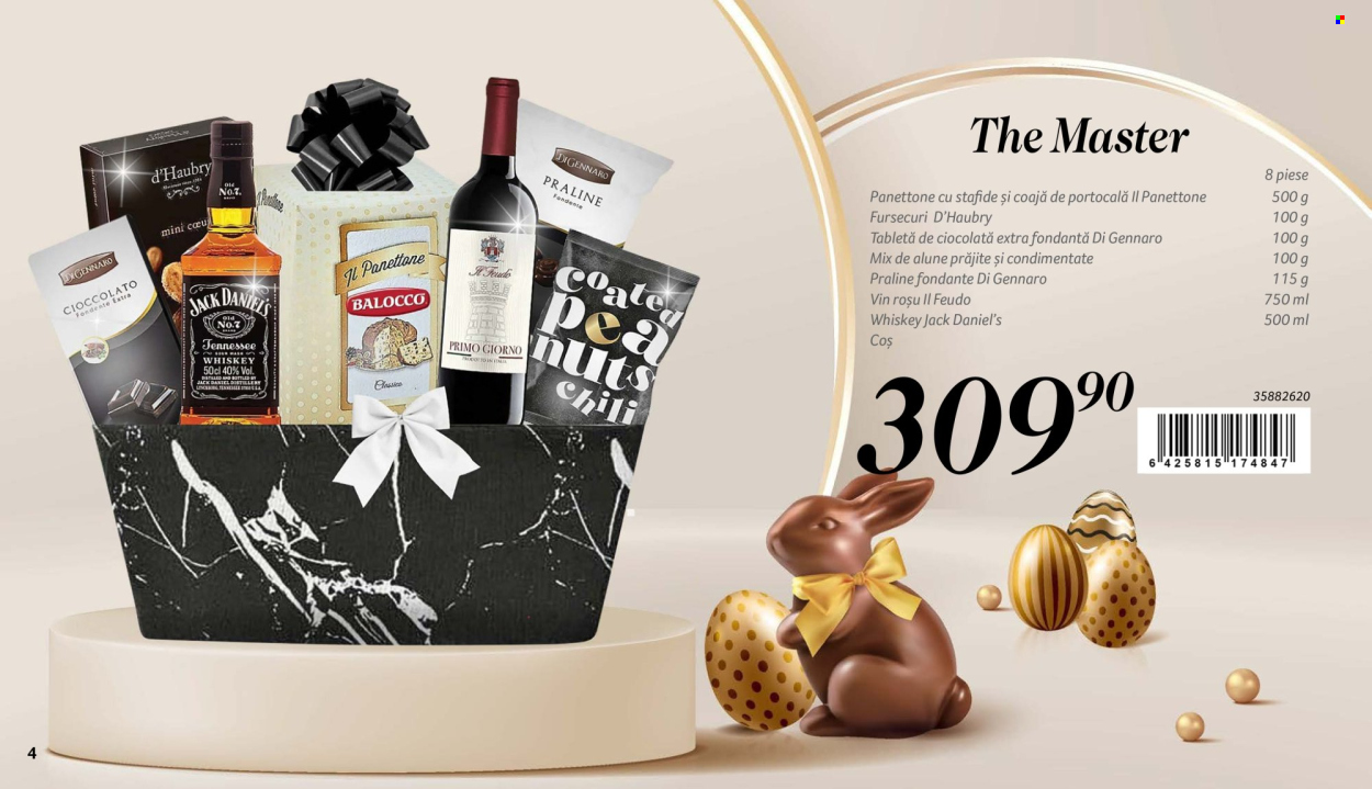 thumbnail - Cataloage Selgros - 01.04.2024 - 04.05.2024 - Produse în vânzare - panettone, ciocolată, praline, fursecuri, vin roşu, vin, Jack Daniel's, coş. Pagina 4.