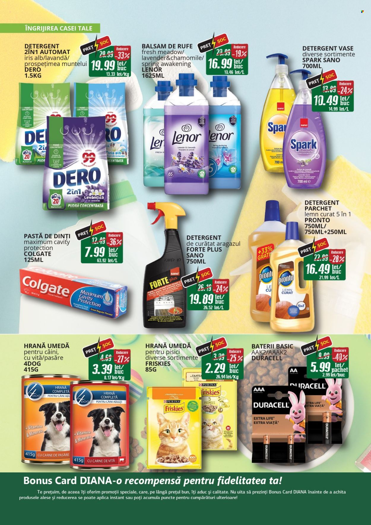 thumbnail - Cataloage Diana supermarket - 09.04.2024 - 08.05.2024 - Produse în vânzare - detergent, detergent lichid, Dero, balsam de rufe, Lenor, Colgate, pastă de dinți, parfum. Pagina 16.
