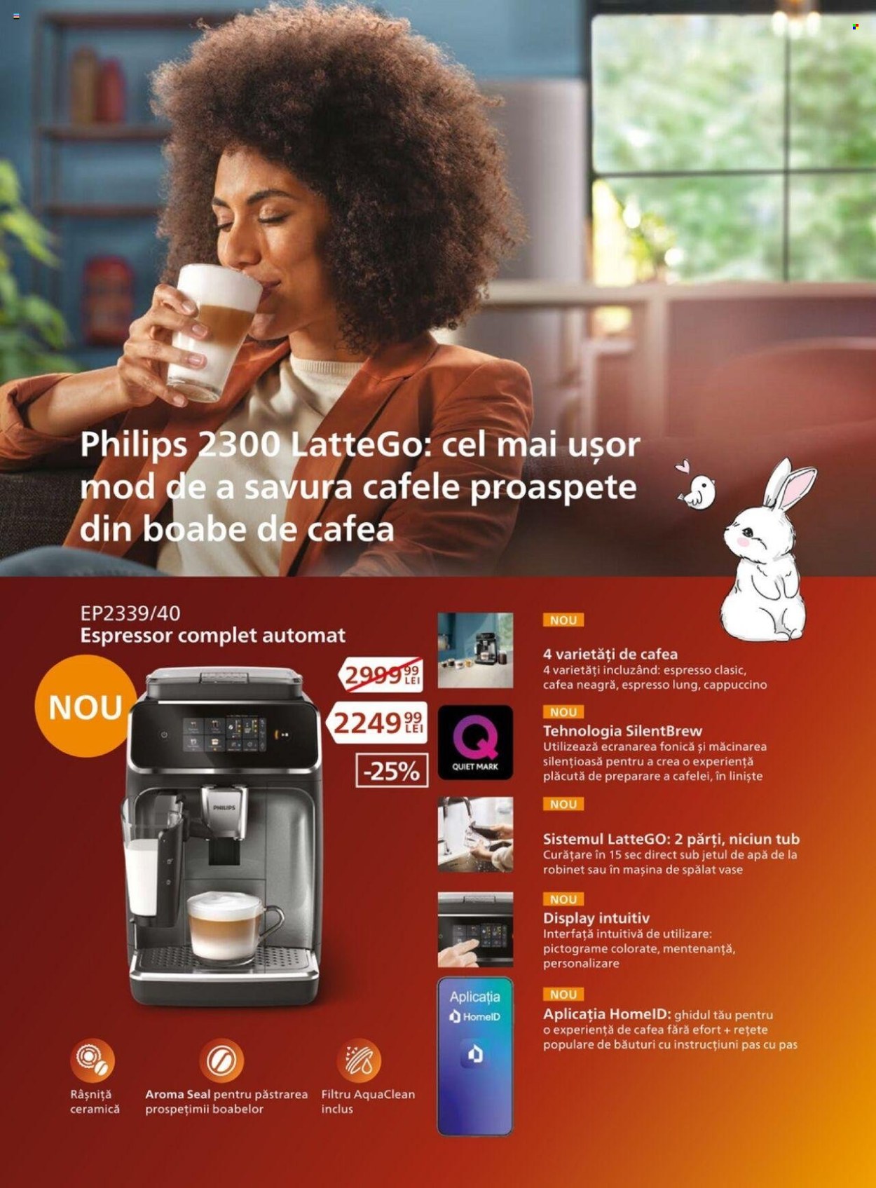 thumbnail - Cataloage Carrefour - 27.03.2024 - 07.05.2024 - Produse în vânzare - Philips, spălat de vase, apă, cappuccino, espresso, espressor. Pagina 13.