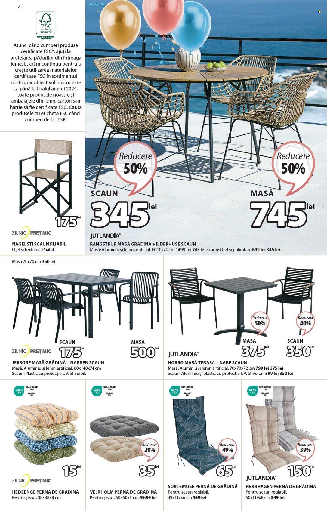 thumbnail - Cataloage JYSK - 13.04.2024 - 12.05.2024 - Produse în vânzare - scaun, scaun pliant, masă, pernă de scaun, masă de grădină. Pagina 5.