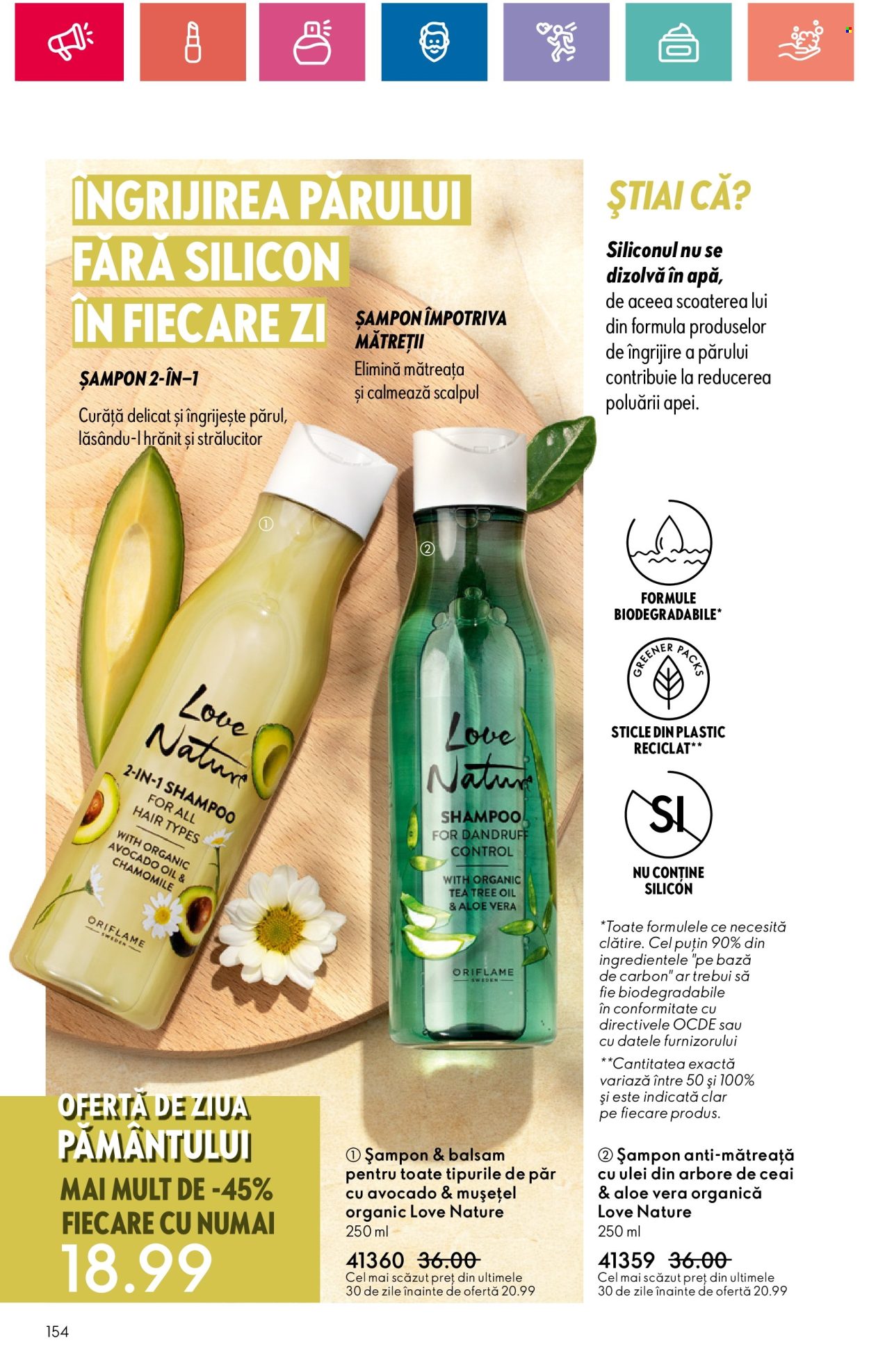 thumbnail - Cataloage Oriflame - 16.04.2024 - 06.05.2024 - Produse în vânzare - șampon, şampon & balsam, şampon 2-în-1, şampon anti-mătreaţă. Pagina 154.