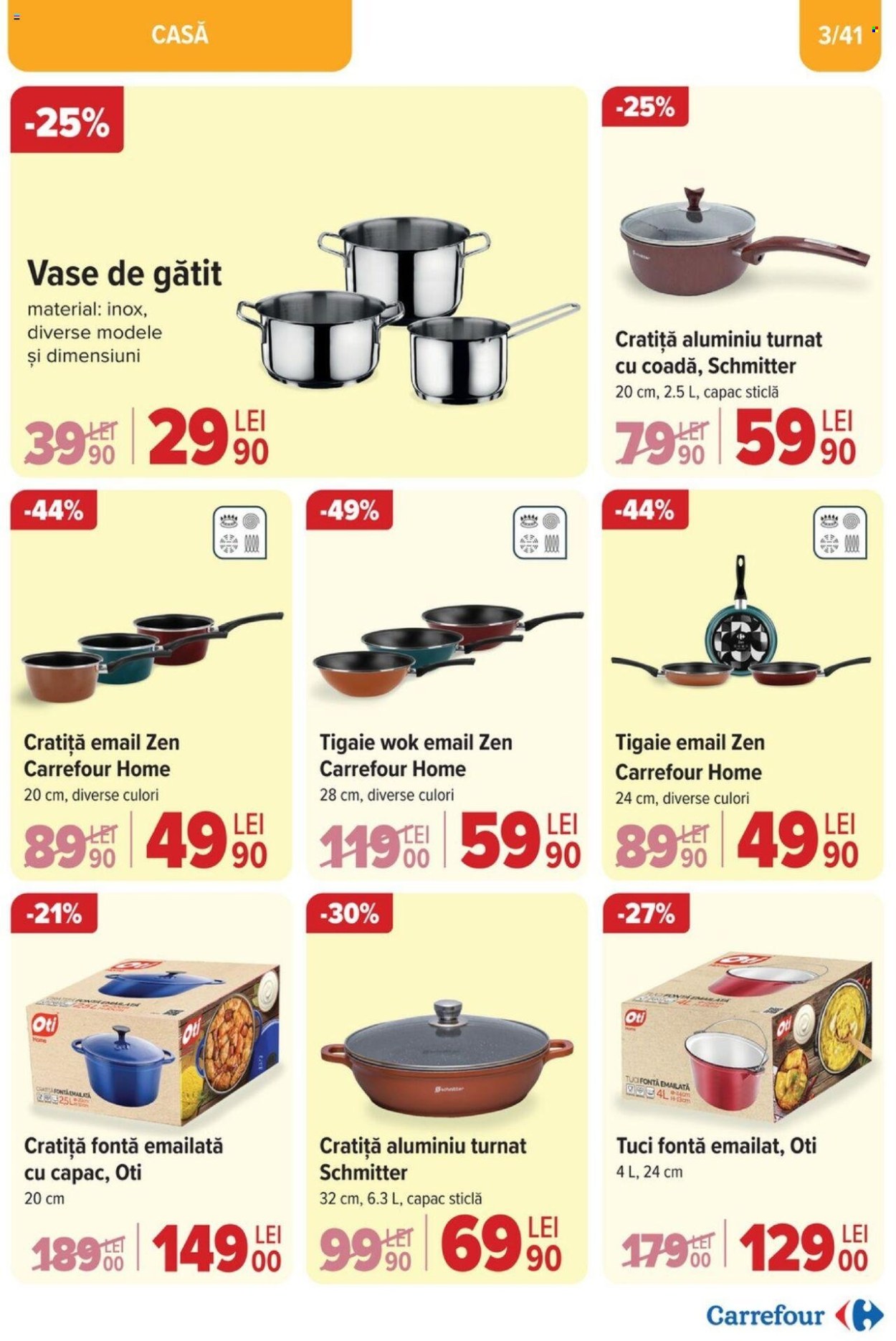 thumbnail - Cataloage Carrefour - 17.04.2024 - 07.05.2024 - Produse în vânzare - cratita, tigaie, tigaie wok, ustensile bucătărie. Pagina 3.