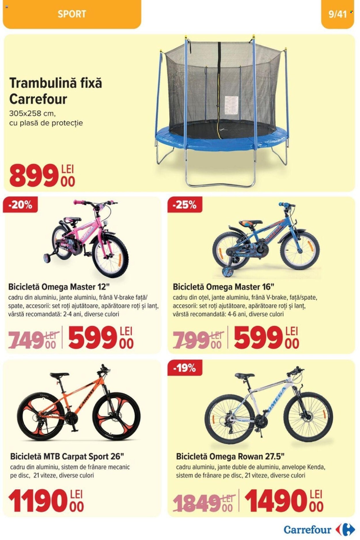 thumbnail - Cataloage Carrefour - 17.04.2024 - 07.05.2024 - Produse în vânzare - bicicleta, trambulina, jante. Pagina 9.
