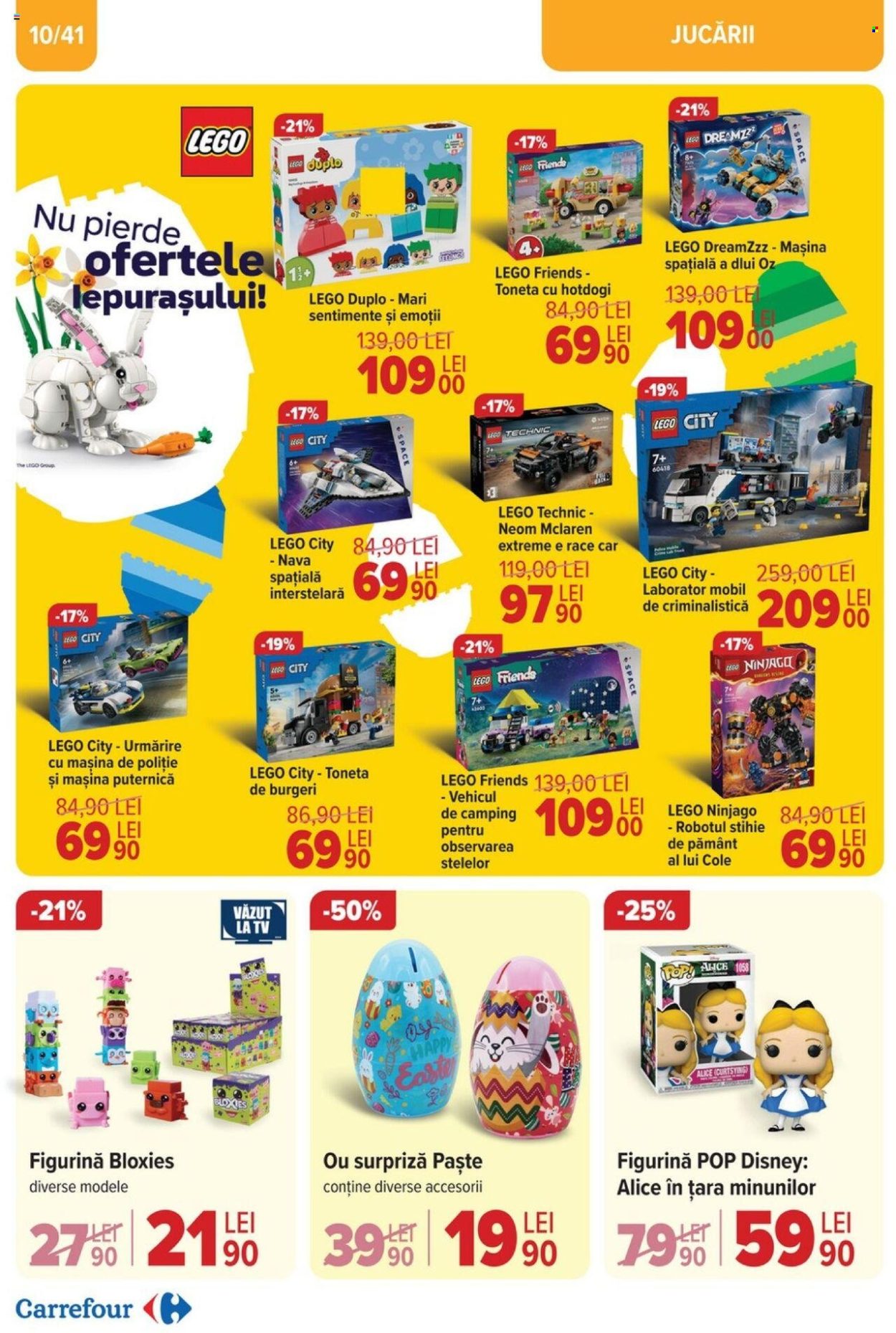 thumbnail - Cataloage Carrefour - 17.04.2024 - 07.05.2024 - Produse în vânzare - Disney, masinuta, LEGO Ninjago, LEGO Technic, LEGO Duplo, LEGO Friends, LEGO, LEGO City, jucării, pământ. Pagina 10.