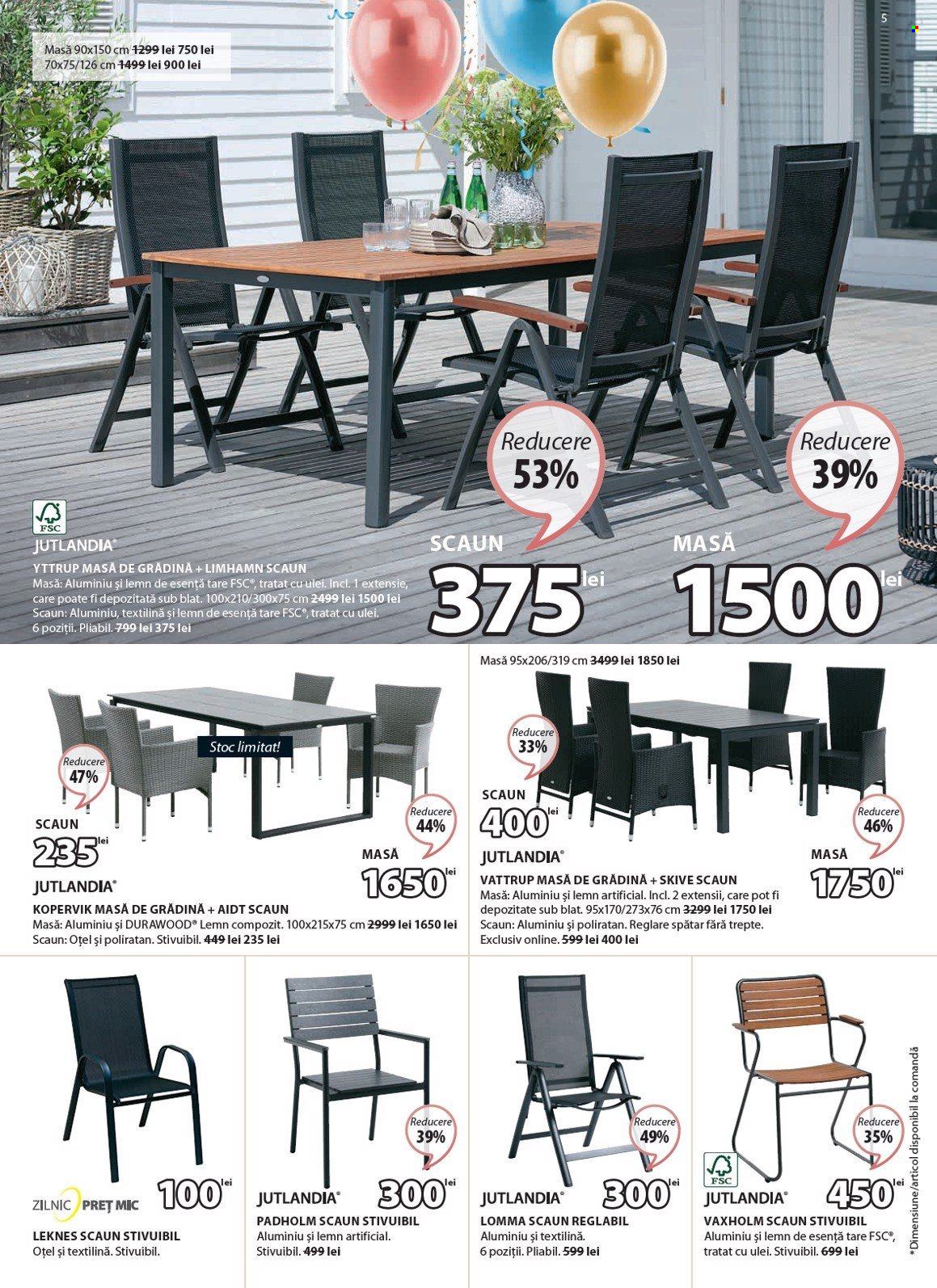 thumbnail - Cataloage JYSK - 18.04.2024 - 12.05.2024 - Produse în vânzare - scaun, scaun pliant, masă, scaun de grădină. Pagina 6.