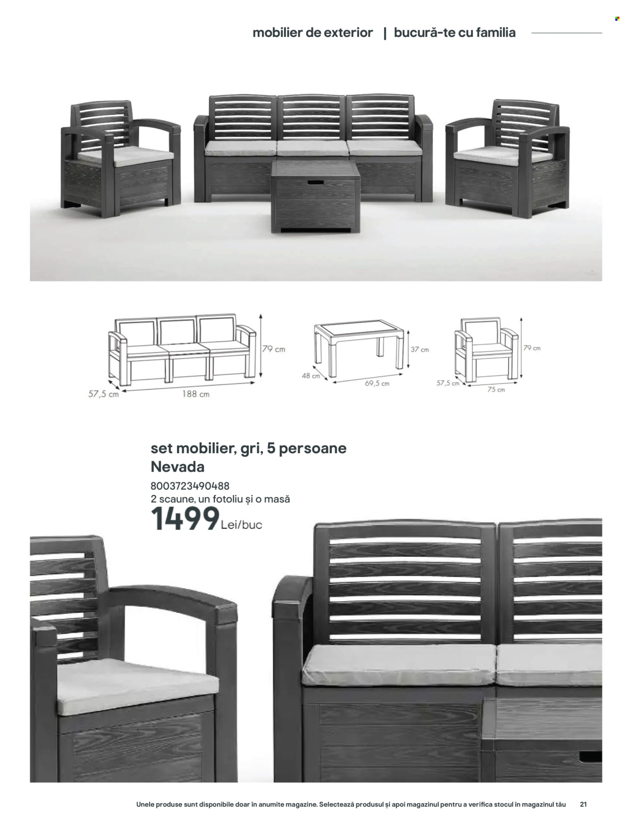 thumbnail - Cataloage Brico Depot - 22.04.2024 - 30.06.2024 - Produse în vânzare - set mobilier, masă, fotoliu. Pagina 21.
