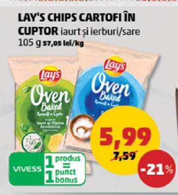 LAY'S CHIPS CARTOFI ÎN CUPTOR