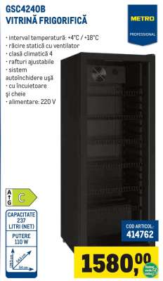 GSC4240B VITRINĂ FRIGORIFICĂ