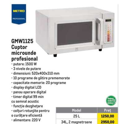 GMW1125 Cuptor microunde profesional
