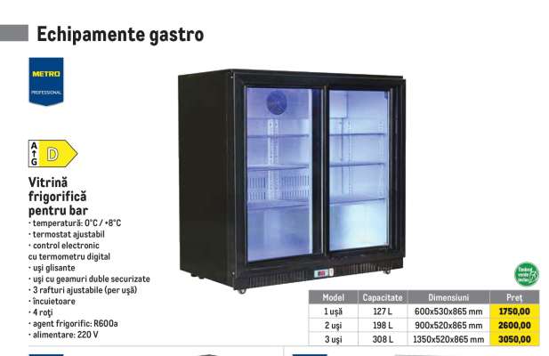 Vitrină frigorifică pentru bar