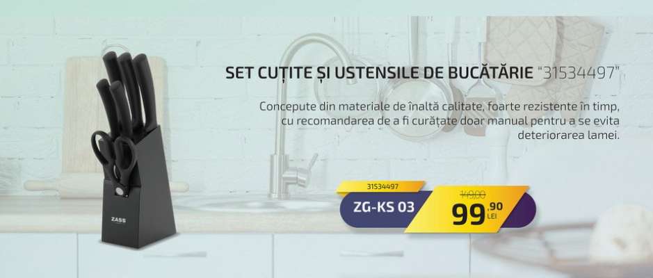 SET CUȚITE ȘI UTENSILE DE BUCĂTĂRIE
