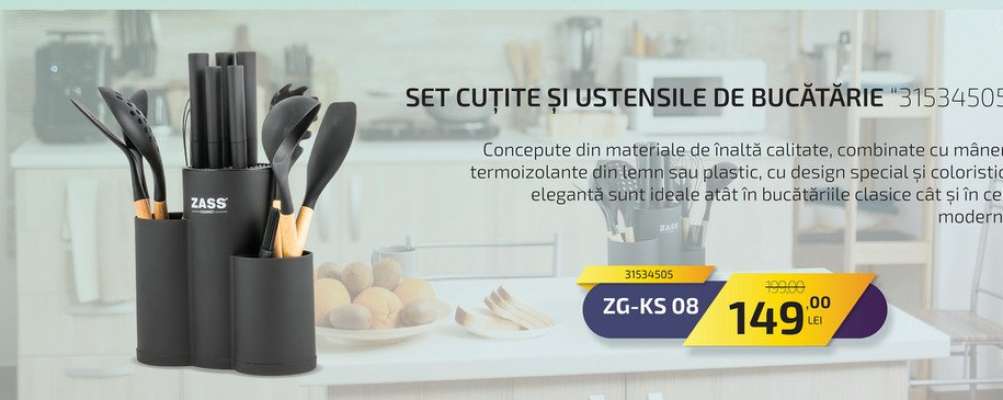 Set cuțite și ustensile de bucătărie