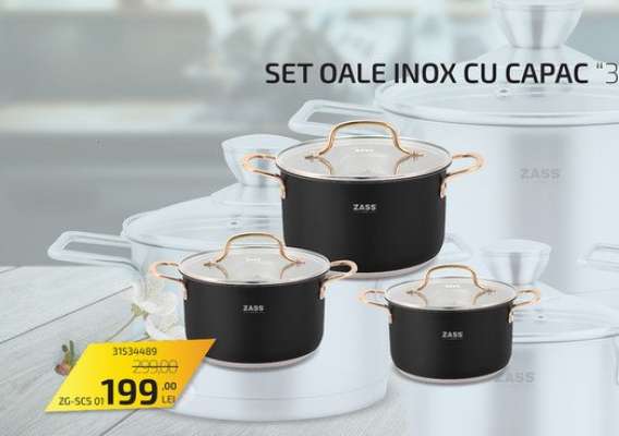 Set Oale Inox cu Capac