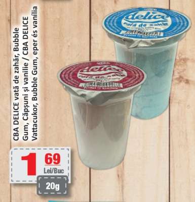 CBA DELICE vată de zahăr, Bubble Gum, Căpșuni și Vanilie