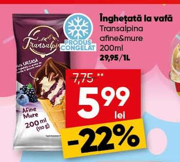Înghețată la vafă Transalpina afine&mure 200ml