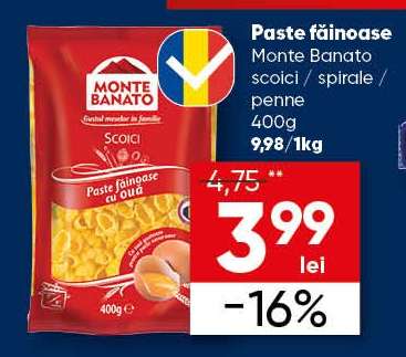 Paste făinoase Monte Banato
