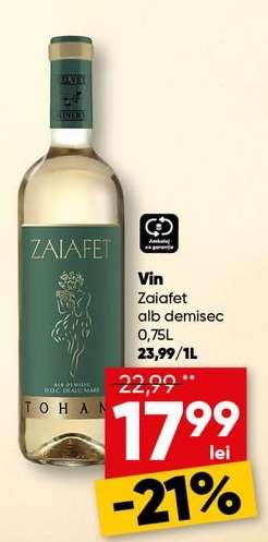 Vin Zaiafet alb demisec 0,75L