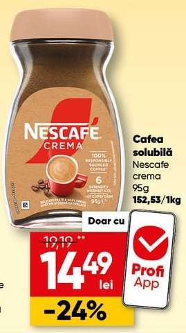 Cafea solubilă Nescafe crema