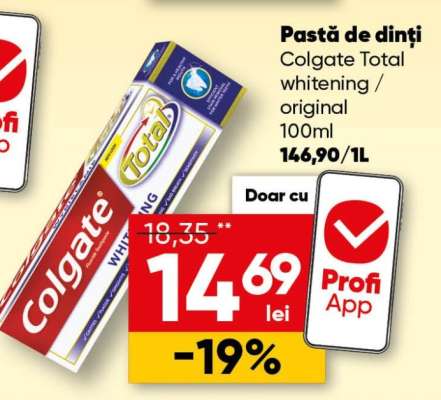 Pastă de dinți Colgate Total whitening/original 100ml