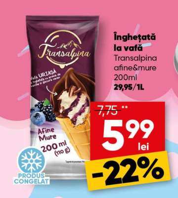 Înghețată la vafă Transalpina afine&mure 200ml