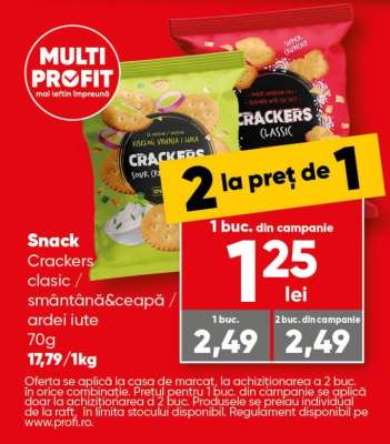 Crackers clasic / smântână&ceapă / ardei iute