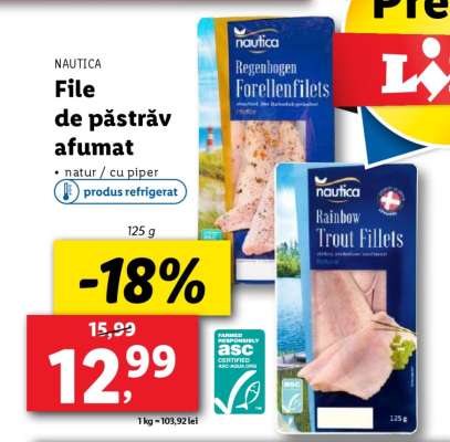NAUTICA File de păstrăv afumat