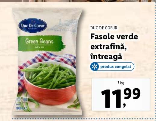 Fasole verde extrafină, întreagă