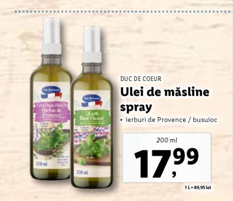 Ulei de măsline, spray