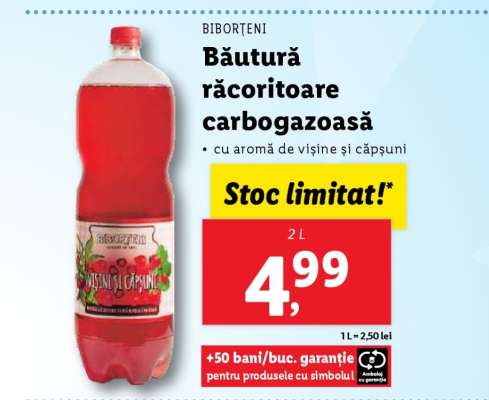 BIBORȚENI Băutură răcoritoare carbogazoasă