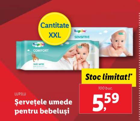 LUPILU Șervețele umede pentru bebeluși