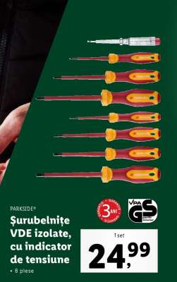 Șurubelnițe VDE izolate, cu indicator de tensiune