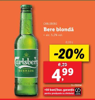CARLSBERG Bere blondă