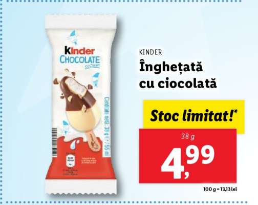 Înghețată cu ciocolată Kinder