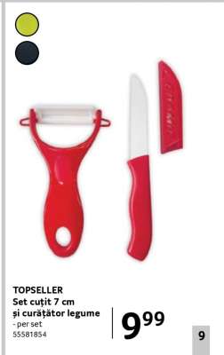 TOPSELLER Set cuțit 7 cm și curățător legume
