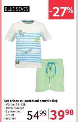 Set tricou cu pantaloni scurți băieți