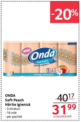 ONDA Soft Peach Hârtie igienică