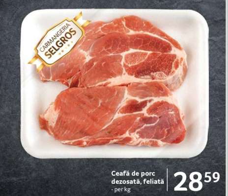 Ceafă de porc dezosată feliată