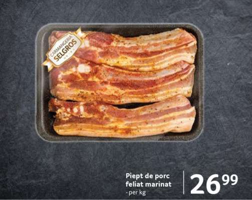Piept de porc feliat, marinat
