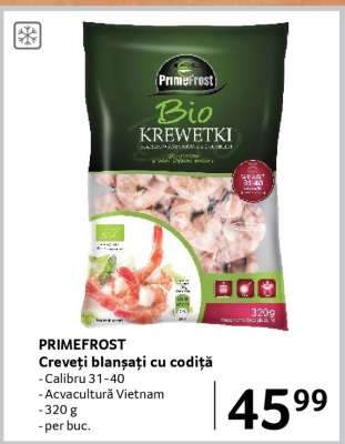 PRIMEFROST Creveți blanșați cu codiță