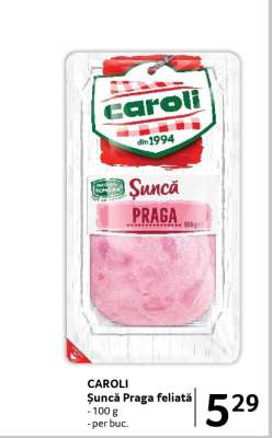 CAROLI Șuncă Praga feliată
