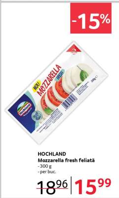 HOCHLAND Mozzarella fresh feliată
