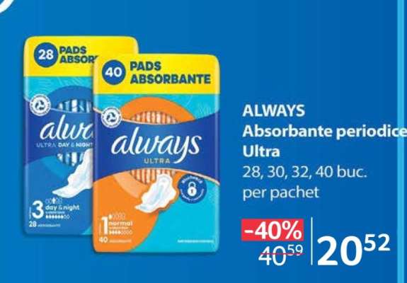 ALWAYS Absorbante periodice Ultra