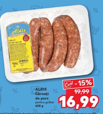 ALDIS Cârnați de porc pentru grătar