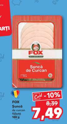 FOX Șuncă de curcan feliată 100 g